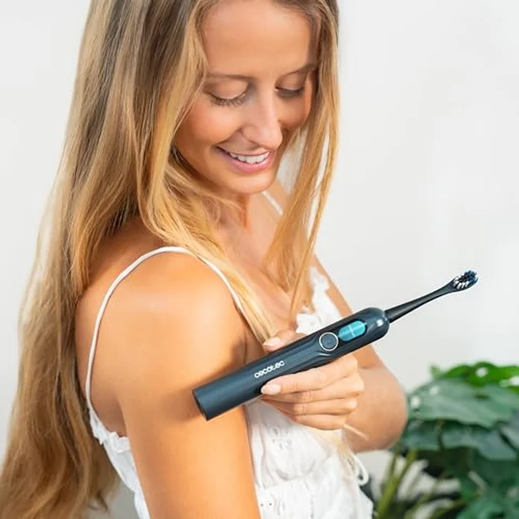 Cecotec ToothCare UltraSonic PlatinumSwing, elektrische Zahnbürste mit 50.000 U/min, 5 Modi, Drucksensor, kabelloser Ladestation und 8 Köpfen – Bild 2