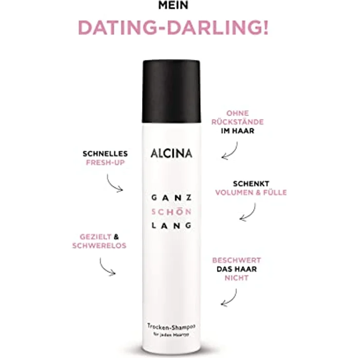 ALCINA Ganz Schön Lang Trocken-Shampoo | ohne Rückstände | 1x 200 ml | beschwert nicht | schenkt Volumen & Fülle | frischt dein Haar auf – Bild 2