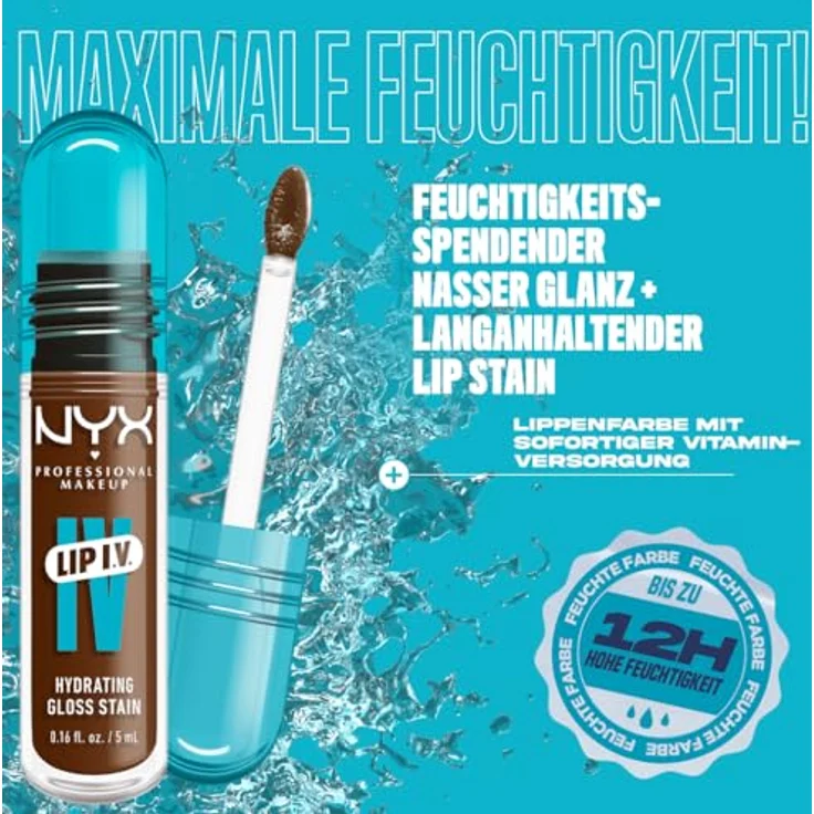NYX Professional Makeup Lip IV, langlebiger Lipgloss mit feuchtigkeitsspendender Wirkung, Farbton 04 - COCOA QUENCHI, 5 ml – Bild 3