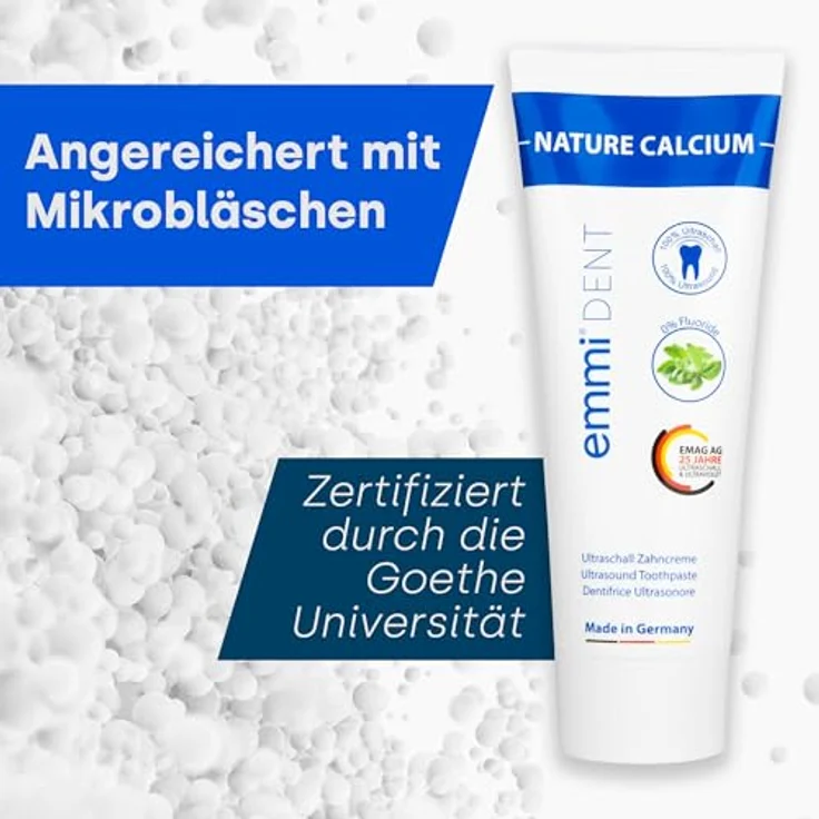 Emmi-dent Nature Calcium Zahnpasta 3 x 75 ml, frischer Atem & saubere Zähne – Bild 5