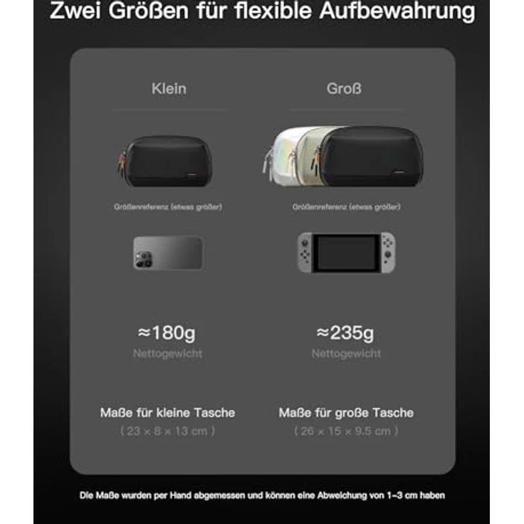 Inateck Kulturbeutel Zubehörtasche Reisetasche Elektroniktasche – Bild 3