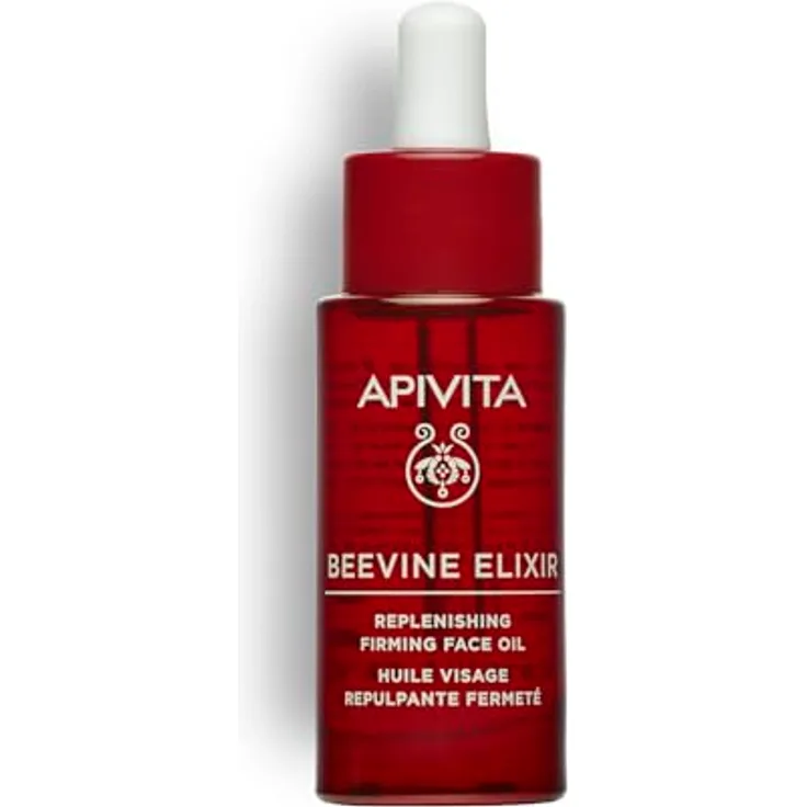 Apivita Beevine Elixir Replenishing Firming Face Oil, 30 ml Gesichtsserum mit Propolis und Traubenkernöl zur Hautfestigung und Regeneration