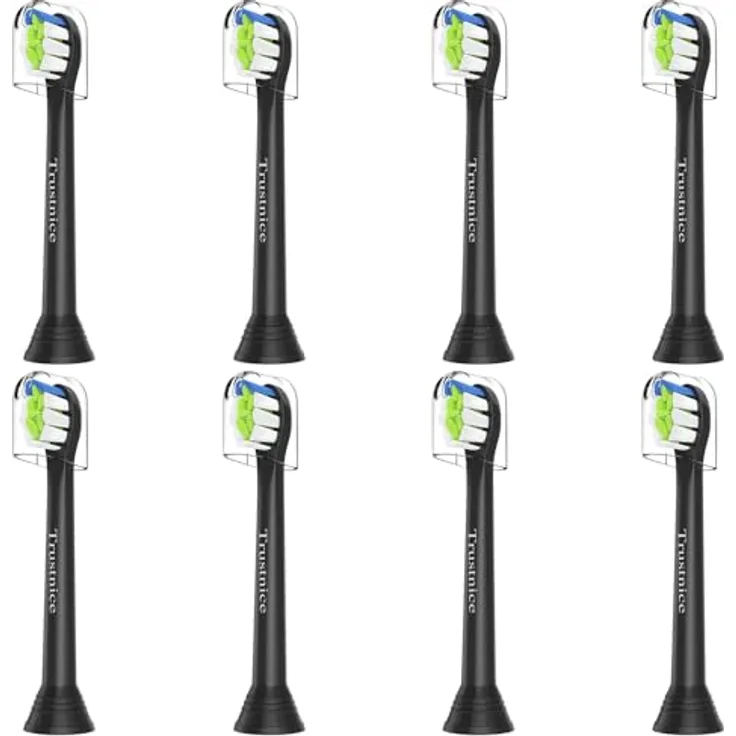 Trustnice Mini Aufsätze Ersatzbürsten für Philips Sonicare, 8er Pack, effektive Plaque-Entfernung, sanft zum Zahnfleisch, DuPont-Borsten, einzeln verpackt mit Staubschutzkappe