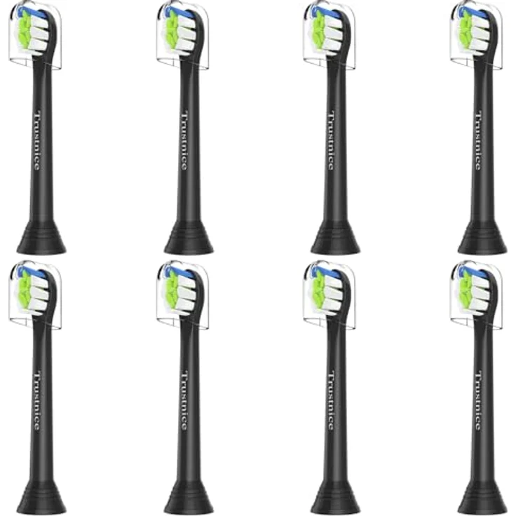 Trustnice Mini Aufsätze Ersatzbürsten für Philips Sonicare, 8er Pack, effektive Plaque-Entfernung, sanft zum Zahnfleisch, DuPont-Borsten, einzeln verpackt mit Staubschutzkappe – Bild 1