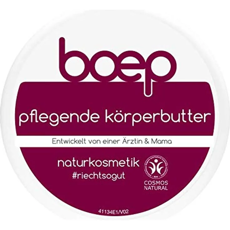 boep Pflegende Körperbutter | Naturkosmetik Body Butter mit Bio Sheabutter für weiche Haut | Für beanspruchte, trockene Haut in der Schwangerschaft entwickelt (125ml)