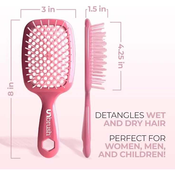 FHI Heat UNbrush, Entwirrungsbürste mit DuoFlex-Antistatikborsten, schmerzfreies Bürsten für nasses und trockenes Haar, ultraleicht, belüftet, Rose/Dunkelrosa – Bild 5