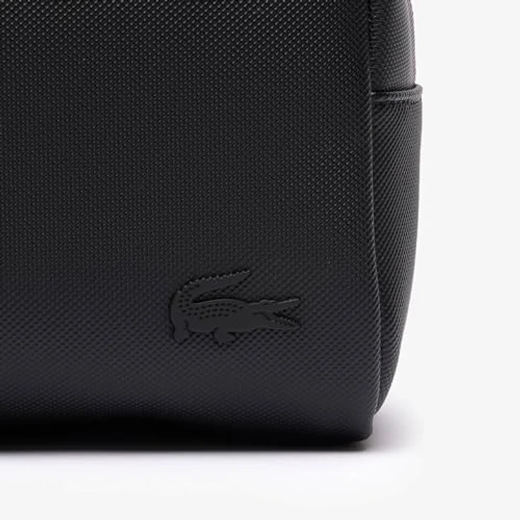 Lacoste Kulturbeutel Classic Toilet Kit, Herren Kulturtasche aus recyceltem Canvas mit Piqué-Effekt, blau – Bild 4