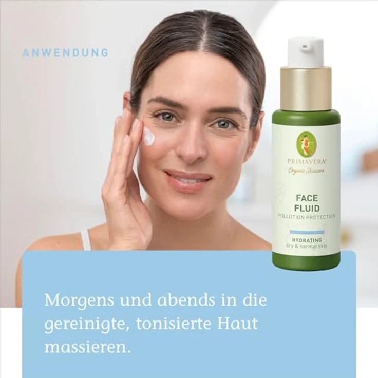 PRIMAVERA Face Fluid - Pollution Protection 30 ml - Naturkosmetik - Leichtes Gesichtsfluid für normale bis trockene Haut - vegan – Bild 3