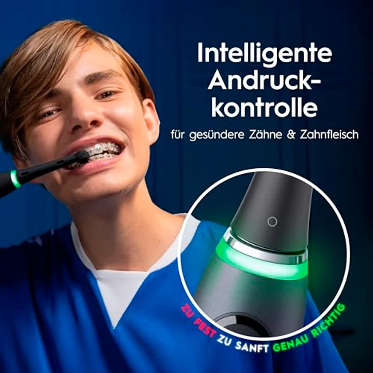 Oral-B iO Series 9 Elektrische Zahnbürste mit 3 Aufsteckbürsten, 7 Putzmodi, interaktivem Farbdisplay und Lade-Reise-Etui, Schwarz – Bild 5