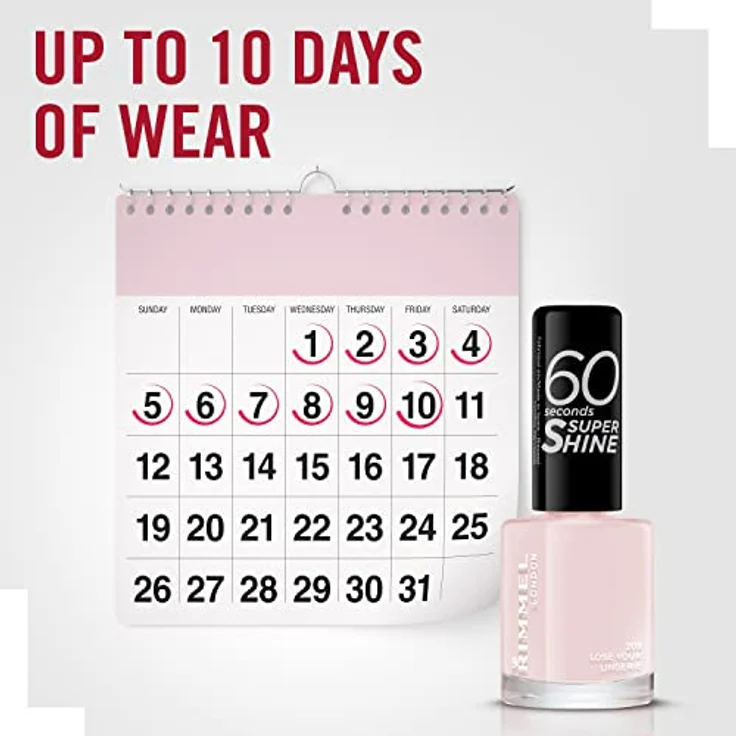 Rimmel London 60 Seconds Super Shine Schnelltrocknender Nagellack 8 ml Farbton 203 Lose Your Lingerie – Bild 5