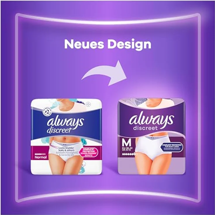 Always Discreet Inkontinenz-Höschen Plus Monatspaket bei Blasenschwäche, Größe M, 36 Höschen (4 Packungen x 9 Stück) – Bild 5