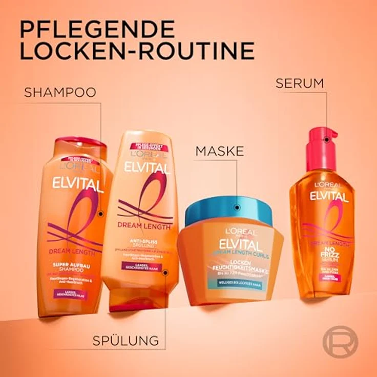 L'Oreal Paris Elvital Dream Length Locken Feuchtigkeitsmaske, 300ml mit 10% Lockenkomplex für intensive Feuchtigkeit und Sprungkraft – Bild 5