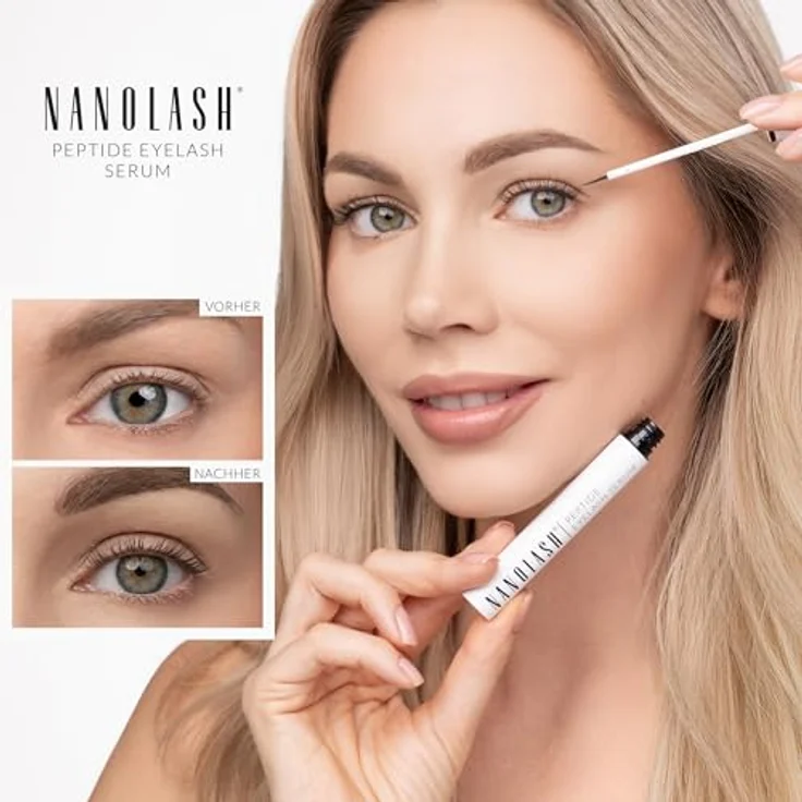 Nanolash Wimpernserum 5 ml, Peptidbasiertes Serum für längere und dichtere Wimpern, hypoallergen und ohne Hormone – Bild 4