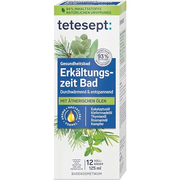 Tetesept Erkältungszeit Bad, entspannender Badezusatz für ein wohltuendes Vollbad, 125 ml – Bild 2