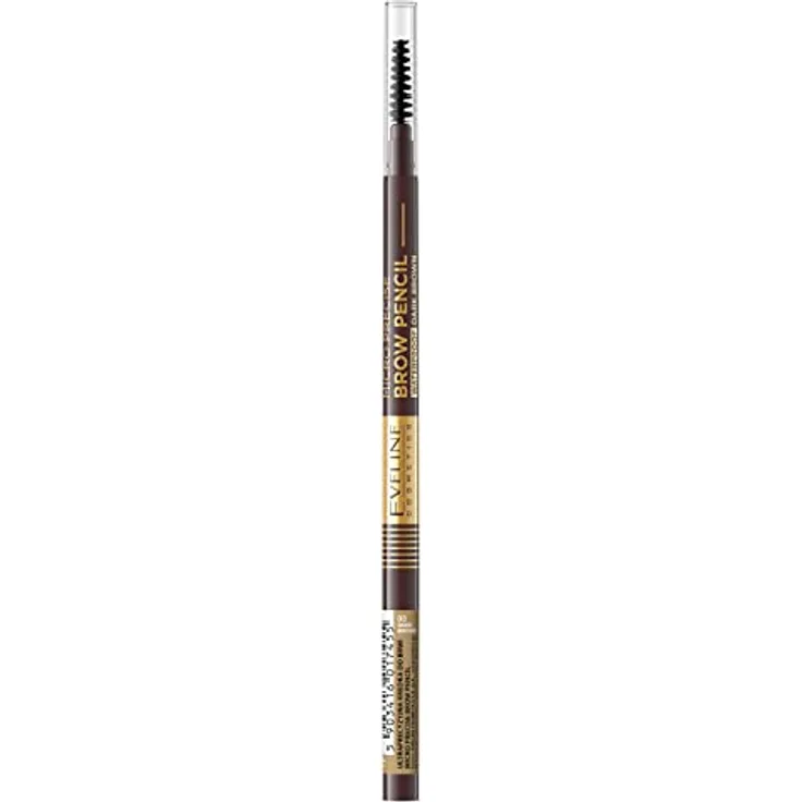 Eveline Cosmetics Micro-Präzisions-Augenbrauenstift, Wasserdicht, Vegane Formel mit Integrierter Bürste für Natürliche und Definierte Augenbrauen, Kühle Brauntöne