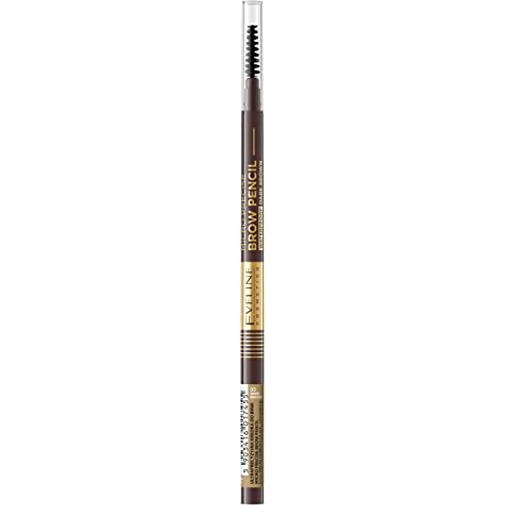 Eveline Cosmetics Micro-Präzisions-Augenbrauenstift, Wasserdicht, Vegane Formel mit Integrierter Bürste für Natürliche und Definierte Augenbrauen, Kühle Brauntöne – Bild 1