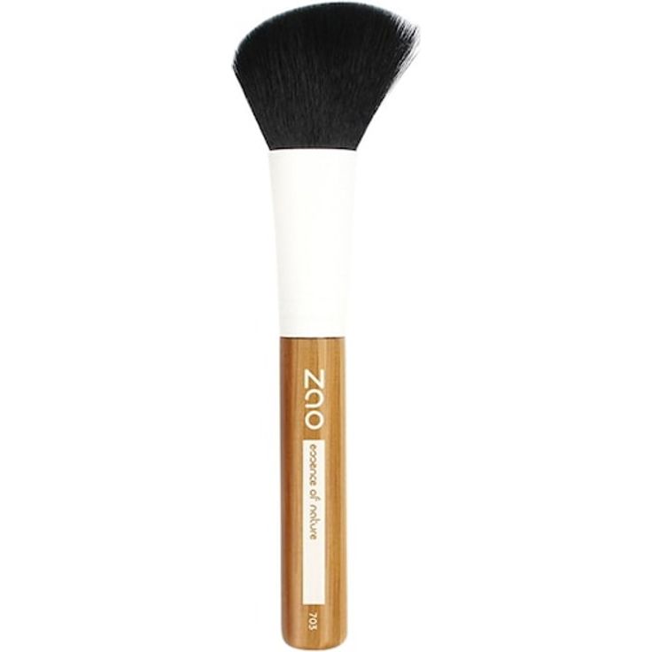 Zao Bamboo Blush Pinsel, Rouge Pinsel mit schrägem Pinselhaar für präzise Anwendung, nachhaltig und vegan