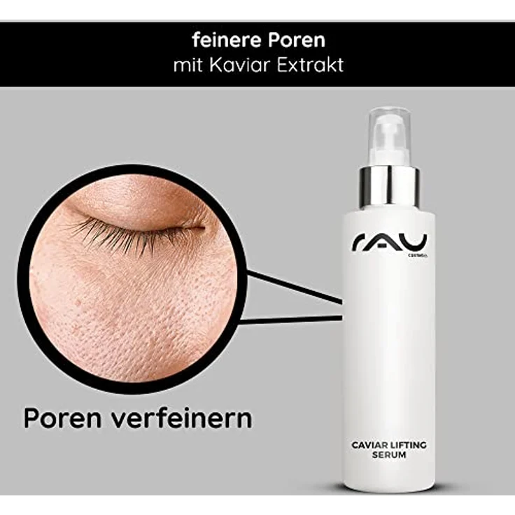RAU Cosmetics Caviar Lifting Serum 100ml - Gesichtsserum & Tagespflege für trockene und reife Haut, mit reproageTM Peptid & Argireline – Bild 5