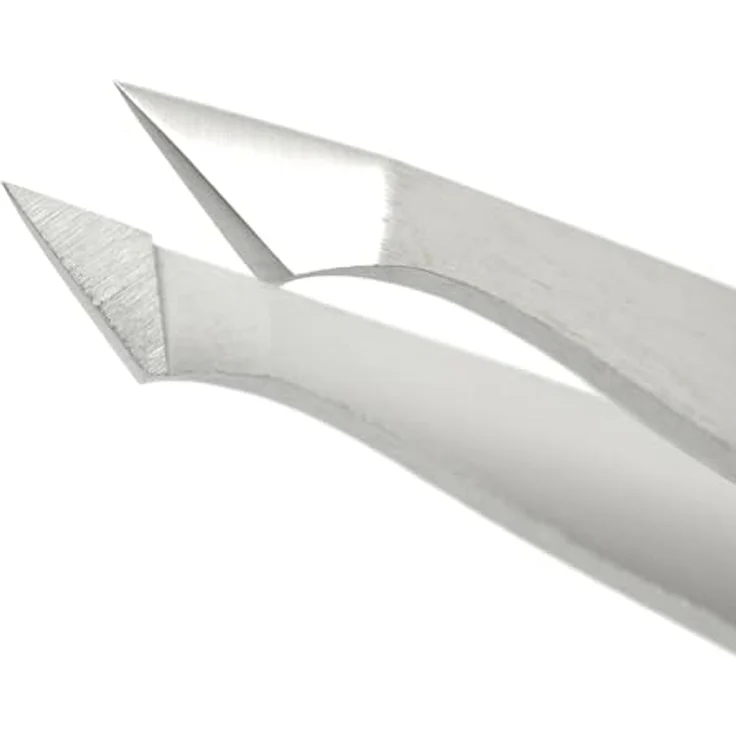 REMOS Kombipinzette Edelstahl [INOX] rostfrei, 2in1 für Splitter und Haare, 9.5 cm mit Schutzhülle – Bild 3