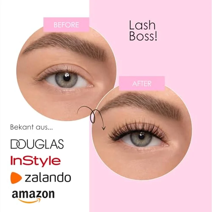 AYLASHES DIY Wimpernextensions Starter Set LASH BOSS | 6 Paar C-Curl Wimpern (8-13mm), Applikator, Wimpernkleber, transparenter Top Coat Sealer, Lash Remover | Wimpern-DIY Set für Zuhause | bis zu 7 Tage Halt – Bild 5