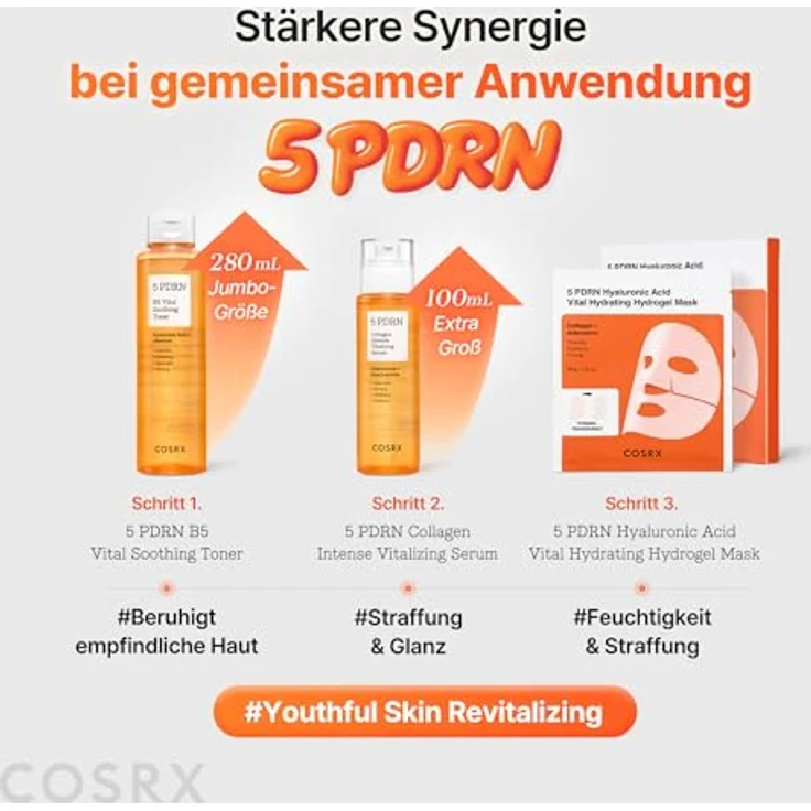 COSRX 5 PDRN Collagen Intense Vitalizing Serum 100ml – Glow-Serum mit Kollagen, Hyaluronsäure, straffend und feuchtigkeitsspendend – Bild 8