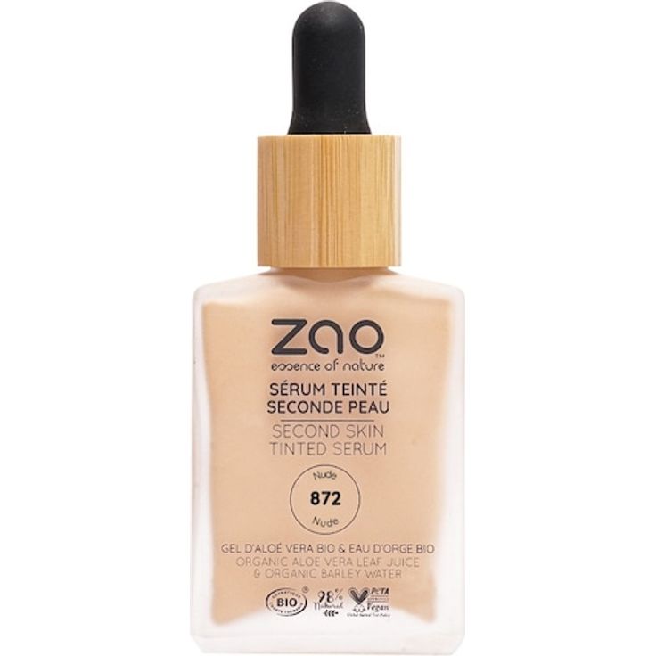 Zao Primer Second Skin Tinted Serum, Make-up-Primer für trockene, sensible & Mischhaut, 30 ml