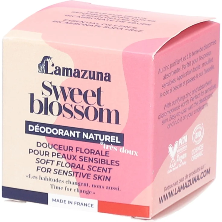 Lamazuna Deod Solid Floral, Feste Bio-Deocreme für empfindliche Achseln, 30 g