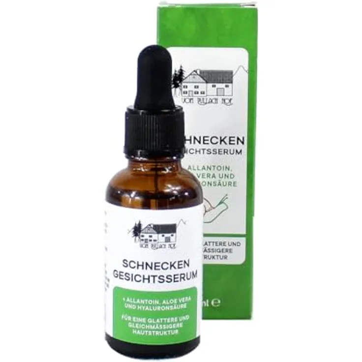 vom Pullach Hof Anti-Falten-Serum Schnecken Gesichtsserum, 30ml mit Allantoin, Aloe Vera und Hyaluronsäure für Feuchtigkeitspflege