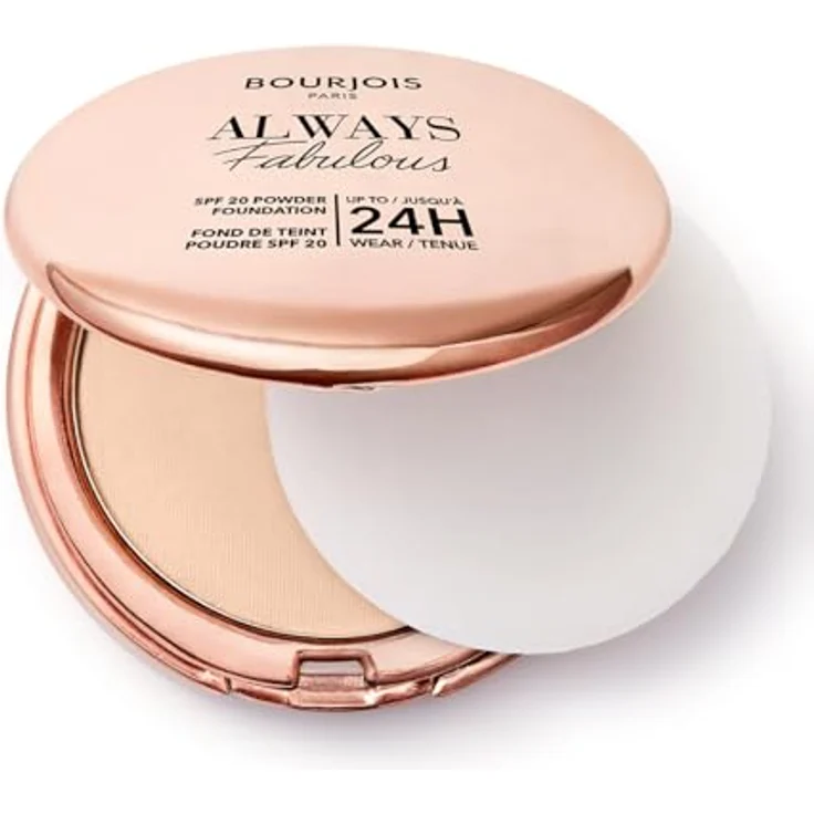 Bourjois Always Fabulous Powder 125 Ivory, 7 g - Matte Pulverbasis mit Hyaluronsäure, 24-Stunden-Abdeckung, Sonnenschutz 20, wasserdicht – Bild 2
