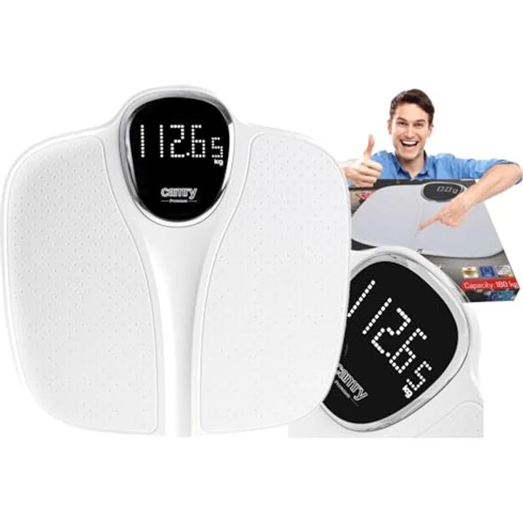 Camry, Personenwaage, Bathroom scale CR 8171w Maximum weight (capacity) 180 kg, Accuracy 50 g, Body Mass Index (BMI) (180 kg) – Bild 2