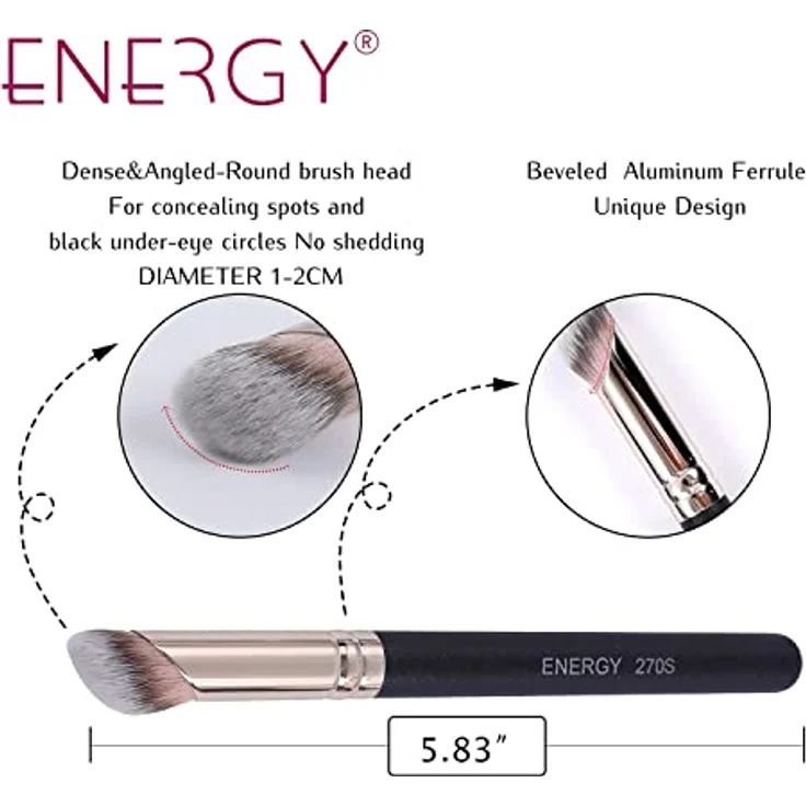 ENERGY Concealer-Pinsel mit mittlerer Neigung für die Augenpartie, Contouring Pinsel, Make-up-Pinsel - 270s – Bild 4