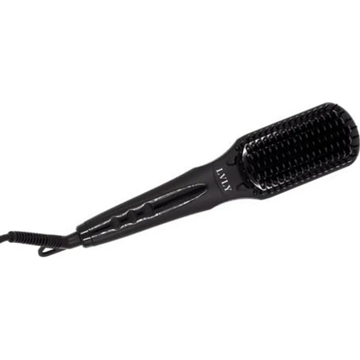 LVLY Haarglättbürste Glättungsbürste, Temperaturstufen 80–230 °C, Warmluftbürste, Haarglätter, Bürste, pink