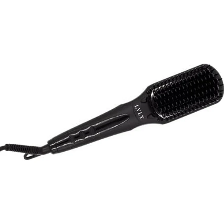 LVLY Haarglättbürste Glättungsbürste, Temperaturstufen 80–230 °C, Warmluftbürste, Haarglätter, Bürste, pink – Bild 1