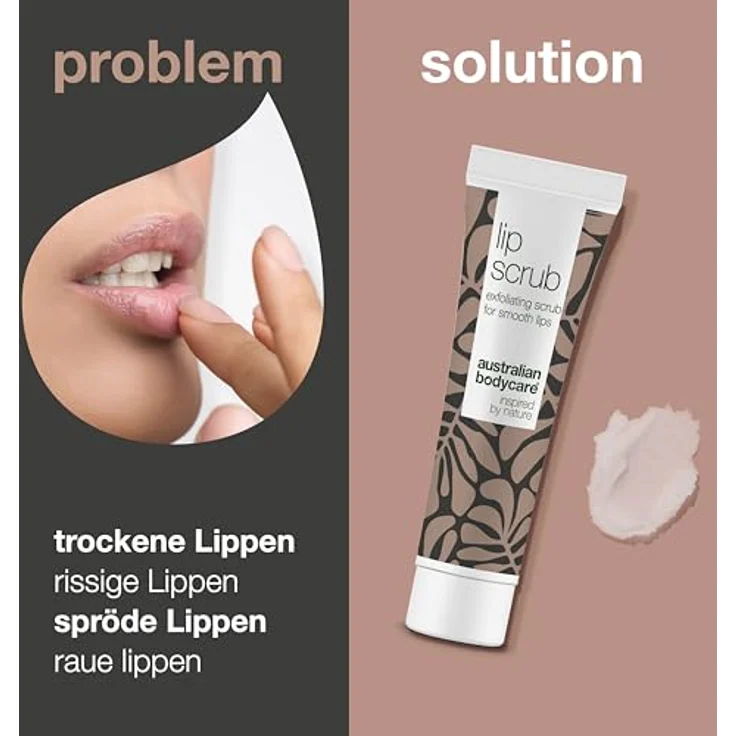 Australian Bodycare Lip Scrub, Lippenpeeling 15 ml für glatte und geschmeidige Lippen, entfernt abgestorbene Hautzellen, fördert die Durchblutung – Bild 2