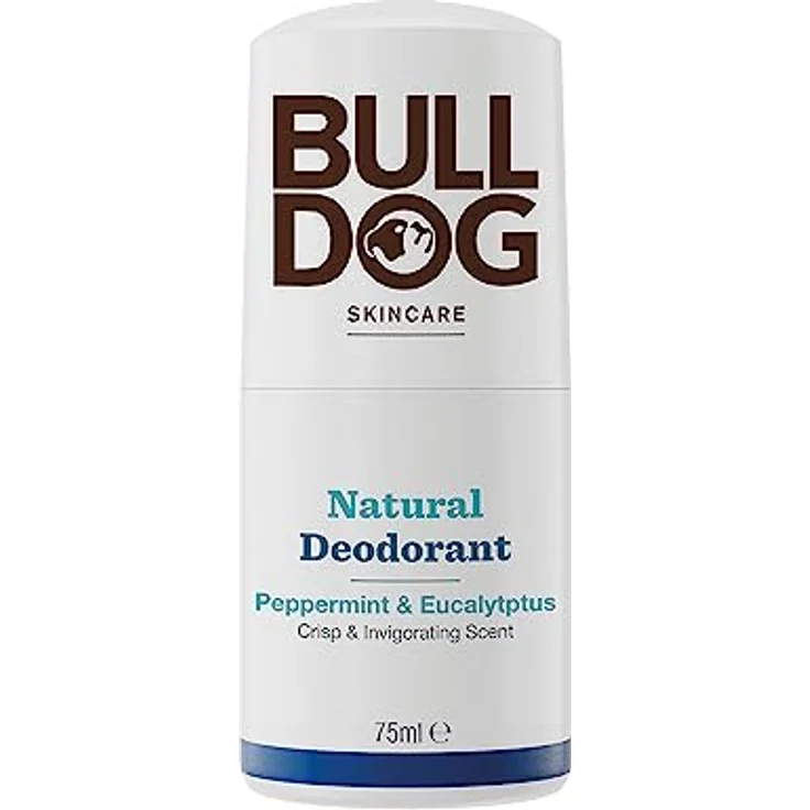 BULLDOG Skincare Peppermint and Eucalyptus Roll On Natural Deodorant 75ml, 24-Stunden-Geruchsschutz, Vegan, Pfefferminz & Eukalyptus – Bild 1