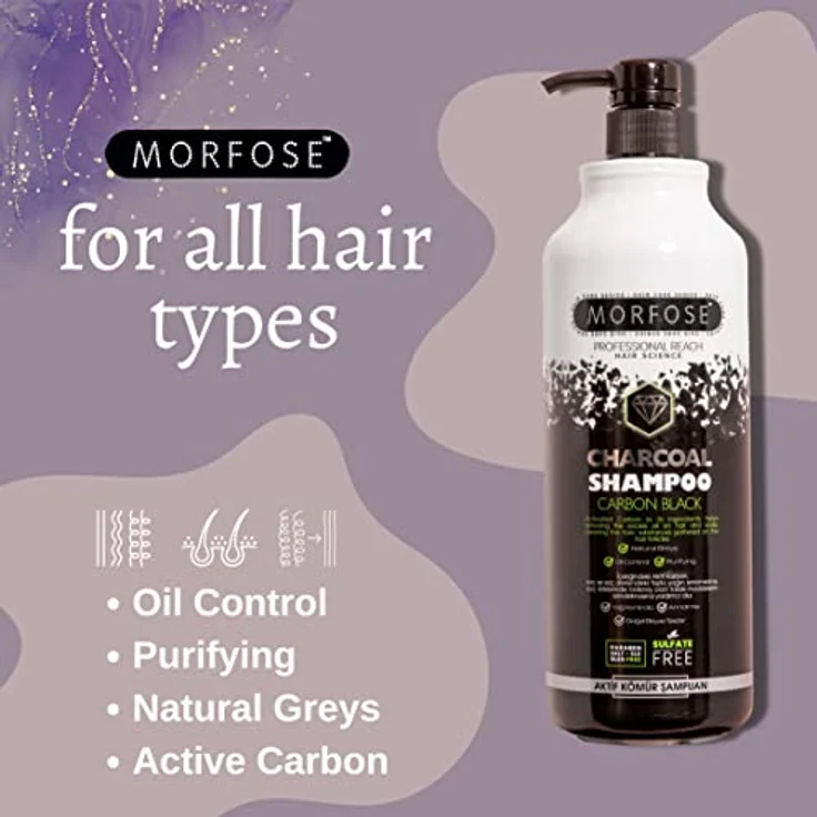 Morfose Charcoal Shampoo Tiefenreinigungsshampoo für fettiges Haar, 1000 ml – Bild 3