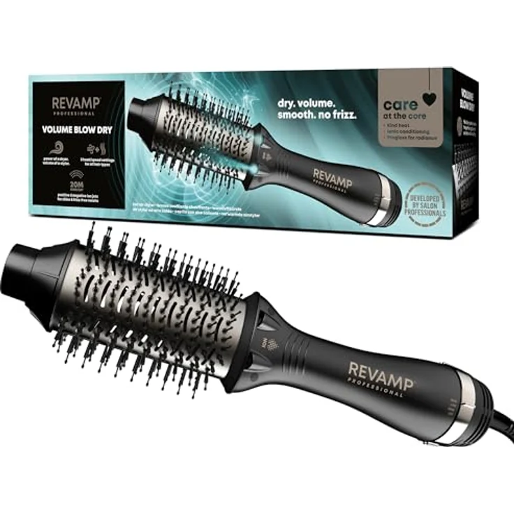 Revamp Professional Styler Volume Blow Dry Hot Air DR-1950AX-EU, Warmluftbürste mit 900 Watt, ergonomischem Griff und Ionen-Technologie für glänzendes Haar – Bild 1