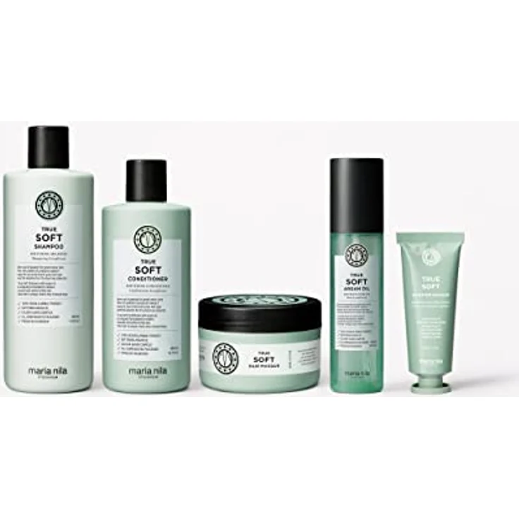 Maria Nila True Soft Booster Masque, 50 ml - Feuchtigkeitsspendende Haarmaske mit Arganöl - Glanz und Geschmeidigkeit - Ideal für coloriertes Haar - Vegan & Tierfreundlich - Reisegröße – Bild 2
