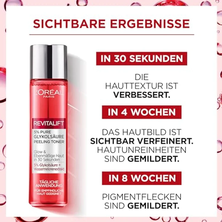 L'Oréal Paris Revitalift 5% Pure Glykolsäure Peeling Toner Gesichtspeeling 180 ml – Bild 4