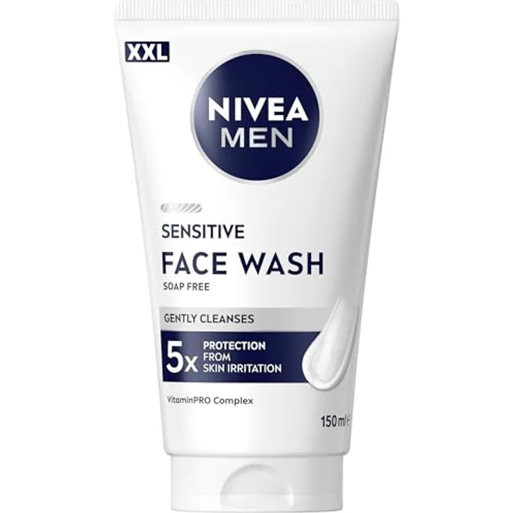 NIVEA MEN Sensitive Face Wash, sanftes Reinigungsgel mit Vitamin PRO Komplex, 150 ml zur Beruhigung empfindlicher Männerhaut