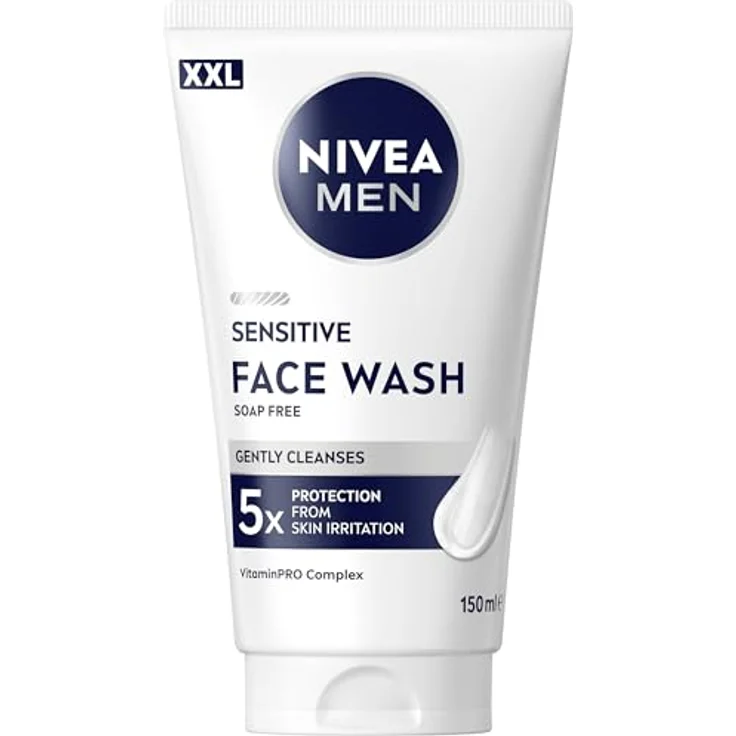 NIVEA MEN Sensitive Face Wash, sanftes Reinigungsgel mit Vitamin PRO Komplex, 150 ml zur Beruhigung empfindlicher Männerhaut – Bild 1