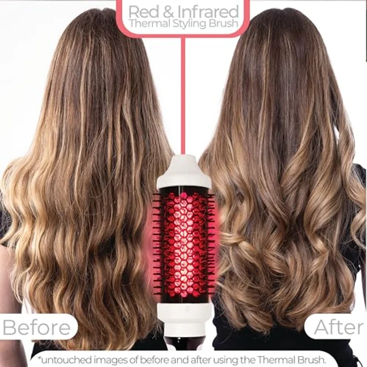 STYLPRO Red & Infrared Thermal Brush, Warmluftbürste mit Infrarot-Technologie und schlankem Design, rot – Bild 5
