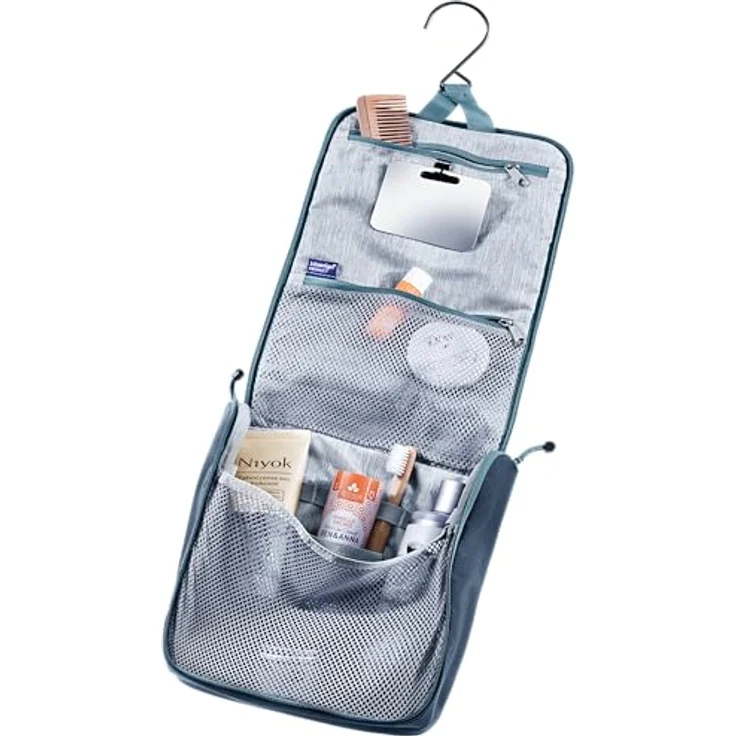 Deuter Wash Center II, geräumiger Kulturbeutel mit abnehmbarem Spiegel, spritzwasserfest, Blau, (5 l) – Bild 2