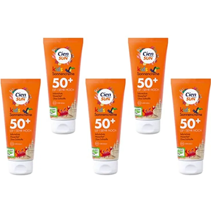 5 x Cien Sun Kids Sonnencreme LSF 50+ UV Schutz Sehr Hoch 100 ml