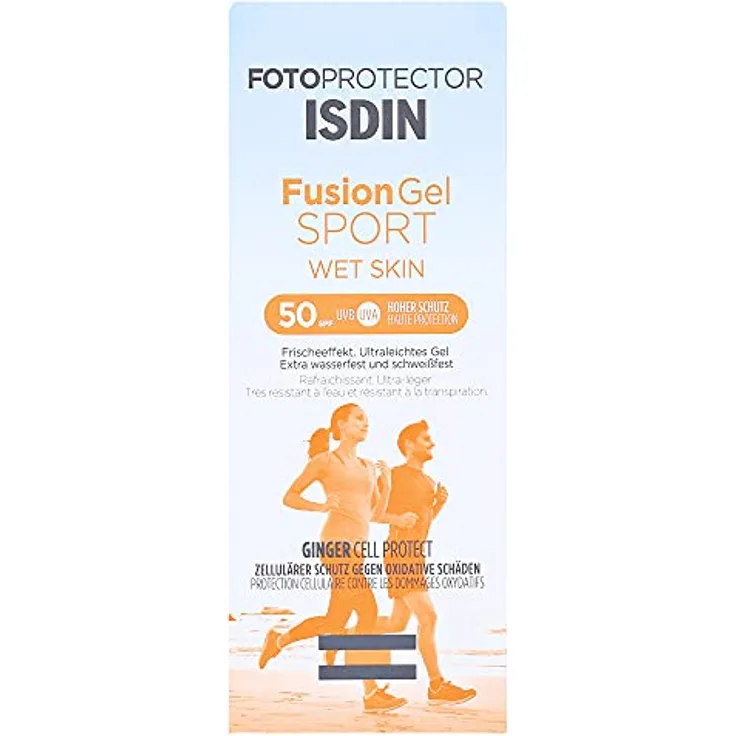 ISDIN Fotoprotector Fusion Gel Sport Wet Skin SPF50 (100 ml) - Beruhigendes Sonnengel für Sportler