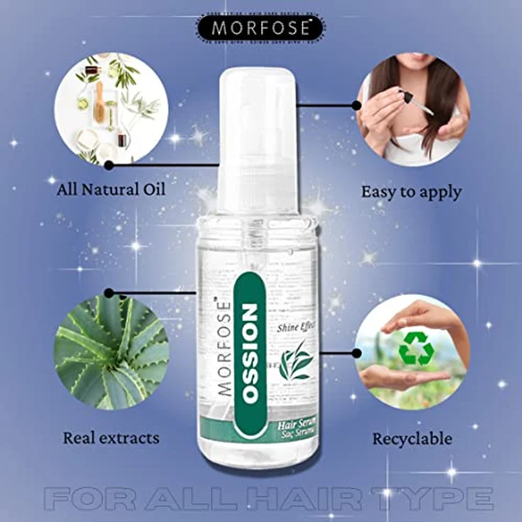 MORFOSE OSSION Hair Serum 100ml - Crystal Repair Glanz-Effekt Haarserum - Haarreparatur, Feuchtigkeitspflege, Anti-Frizz, Hitzeschutz - Für Alle Haartypen – Bild 3