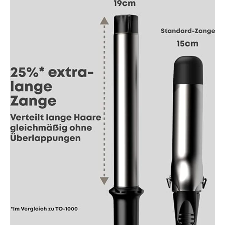 Revamp Professional Effortless Curls 32 mm Lockenstab, extralange Keramik-Tong mit variabler Temperatur 120-210 °C, Progloss™-Öle – Bild 2