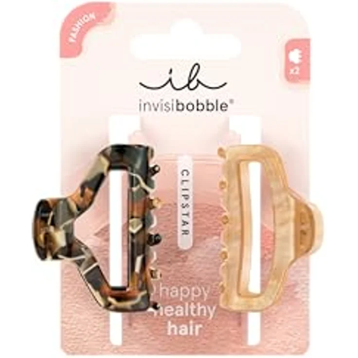 invisibobble CLIPSTAR Golden Roar Haarclip-Set - 2 Medium Hair Claws - Leo-Muster, sicherer Halt, gesundes Haar – Bild 1