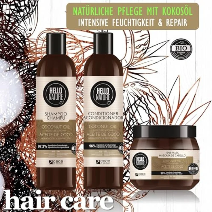 P-Beauty Haarmaske mit Kokosöl, 2x250ml - Intensive Feuchtigkeit, Repair & Regeneration für trockenes und strapaziertes Haar, natürliche Formel, vegan, glanzvolle Pflege – Bild 2