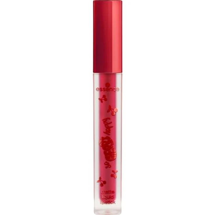 essence SO CHERRY happy matte liquid lipstick, Nr. 01, Rot, mattes Finish, vegan, ölfrei, ohne Parabene und Mikroplastik, 3er Pack (3x4ml) – Bild 3